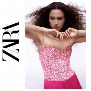 NWT Zara Floral Printed Corset Bodysuit